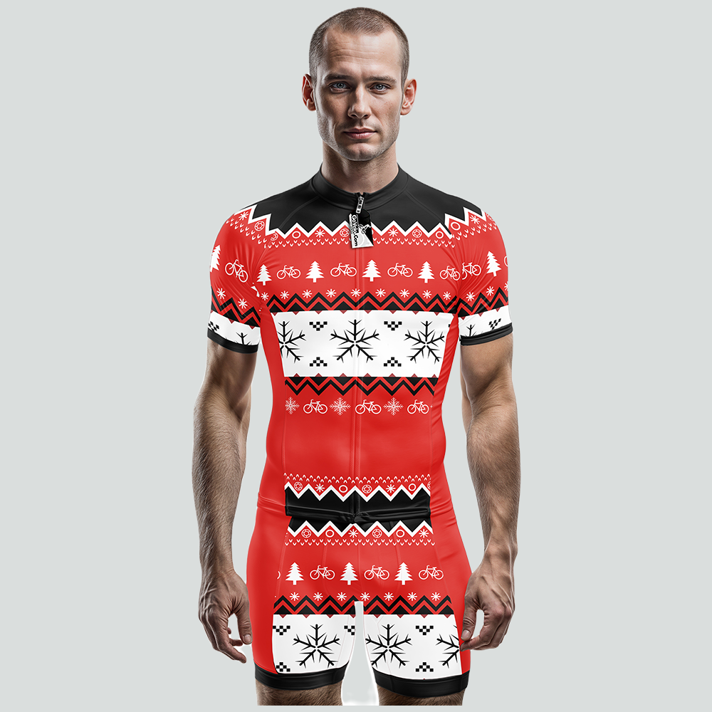 Christmas Cycling Jersey Short Sleeve GoVelo Clothing UK