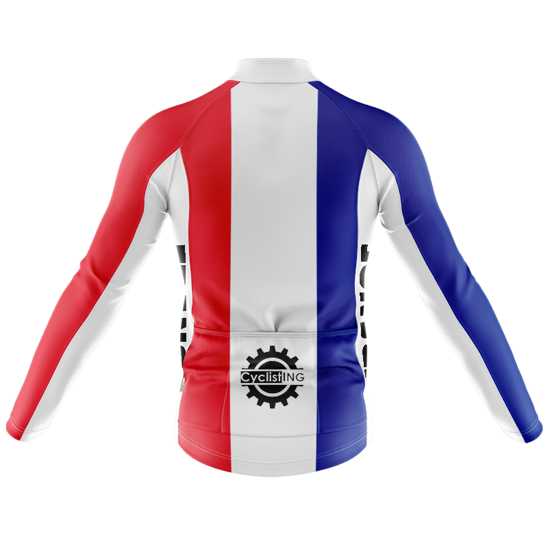 Frankreich Langarm-Radtrikot