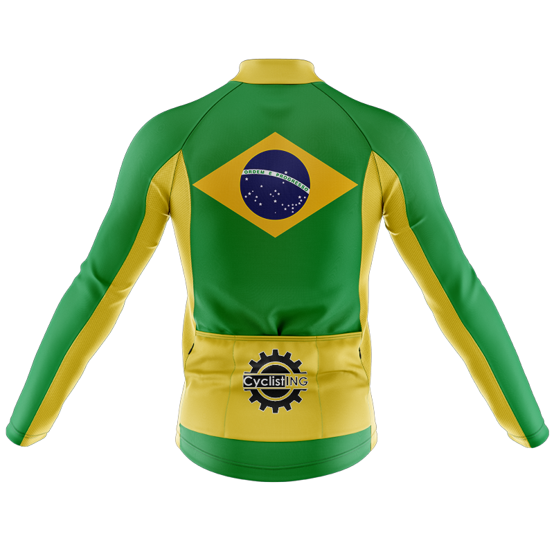 Brasilien Langarm-Radtrikot