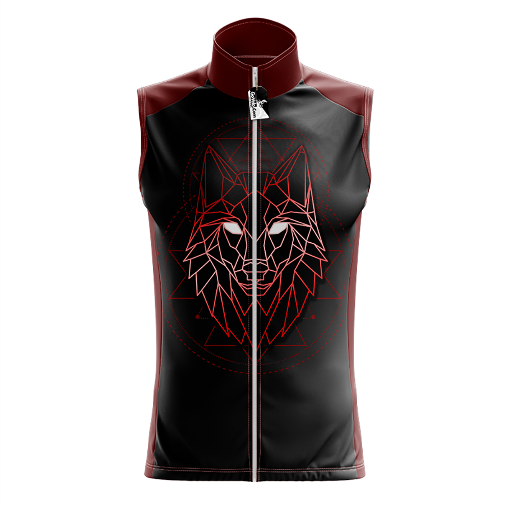 Geometric Wolf Sleeveless Cycling Jersey GoVelo Clothing UK
