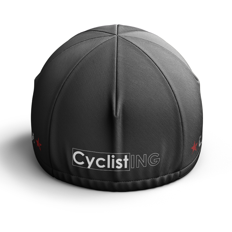 Schwarze Radsportkappe der California Republic