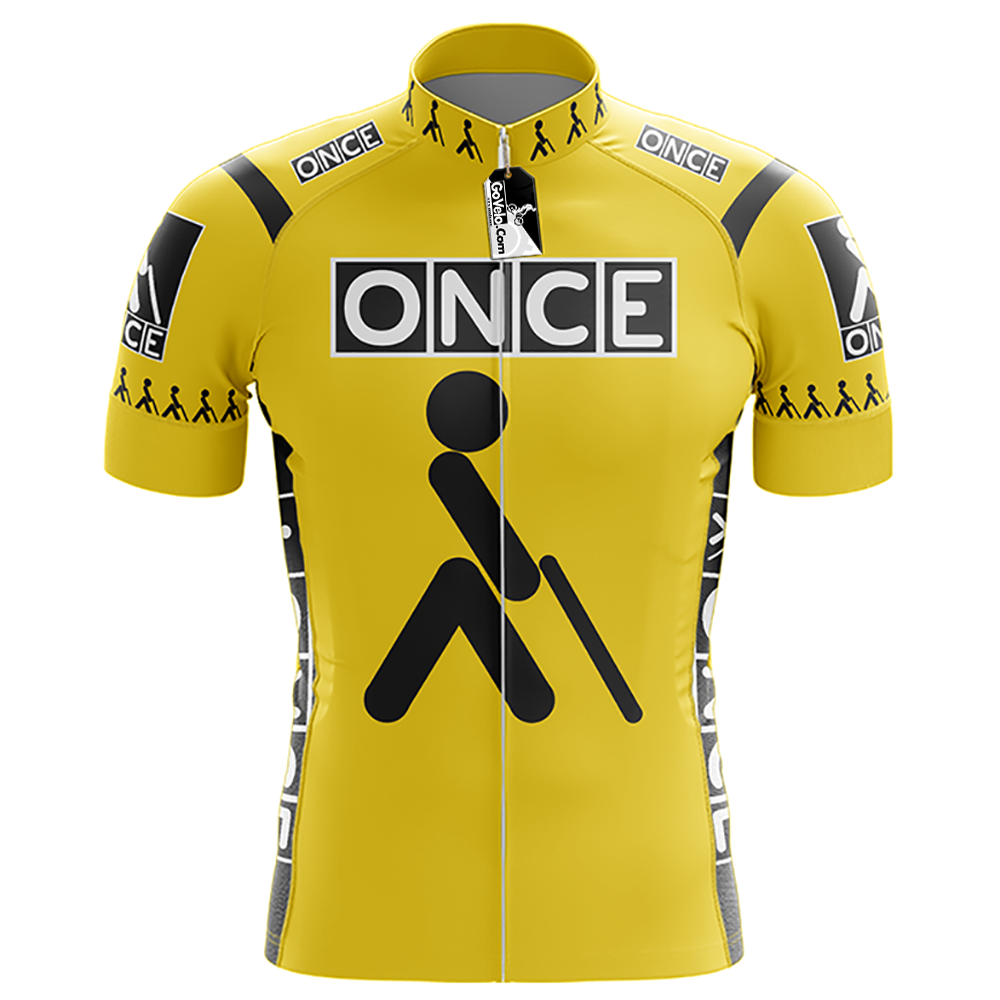 Retro Once Cycling Jersey Short Sleeve Yellow Kit