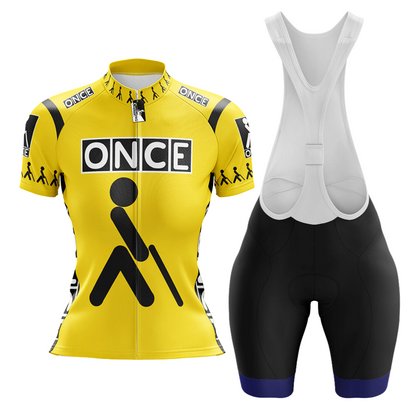 Retro Once Cycling Jersey Short Sleeve Yellow Kit