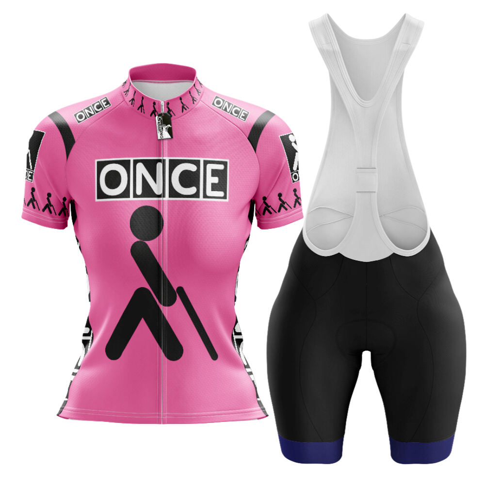 Retro Once Cycling Jersey Short Sleeve Pink Kit