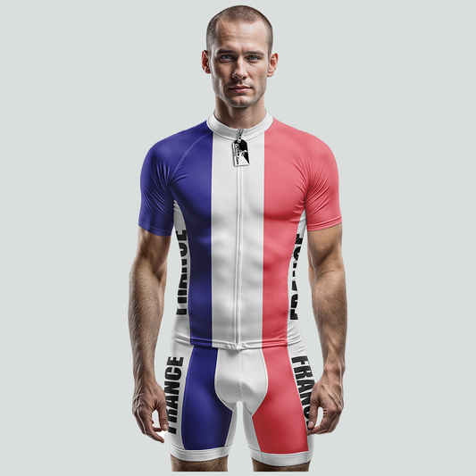 Frankreich Kurzarm-Radtrikot