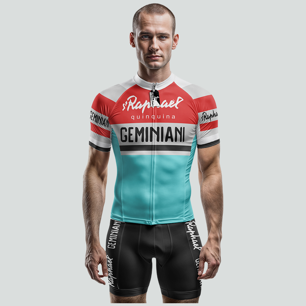 Retro St Raphael Quinquina Geminiani Cycling Jersey Short Sleeve GoVelo Clothing UK