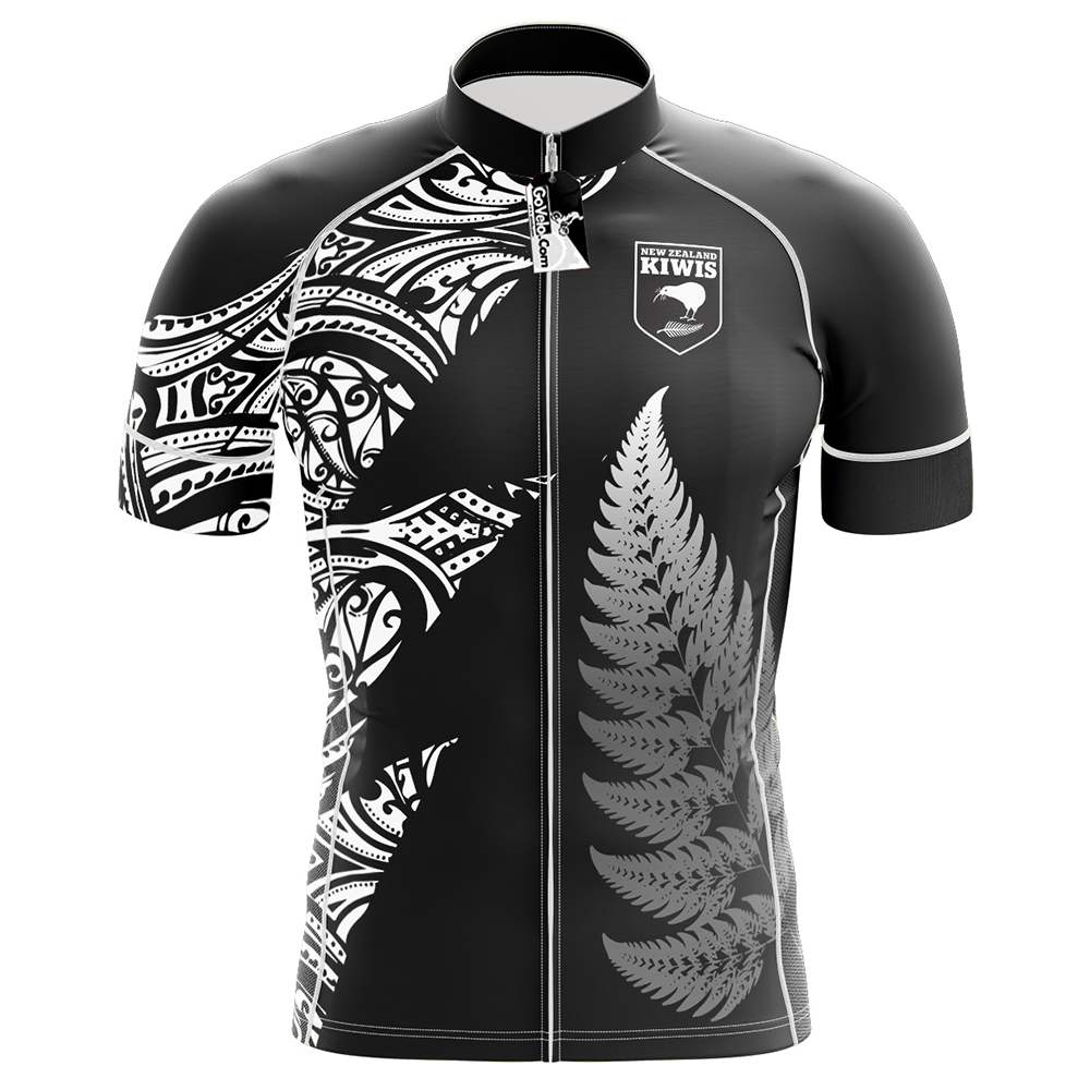 New Zealand Black Short Sleeve Cycling Jersey