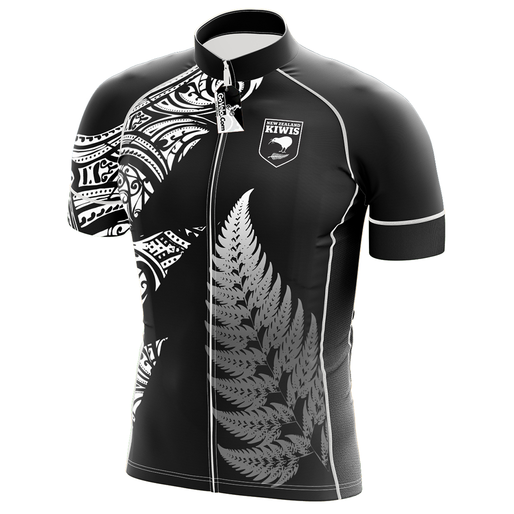 New Zealand Black Short Sleeve Cycling Jersey