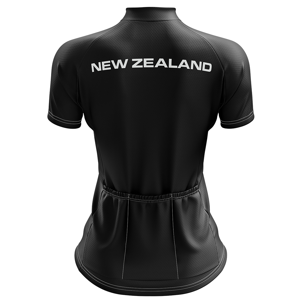 New Zealand Black SS Short Sleeve Cycling Jersey