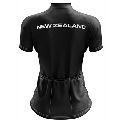 New Zealand Black SS Short Sleeve Cycling Jersey