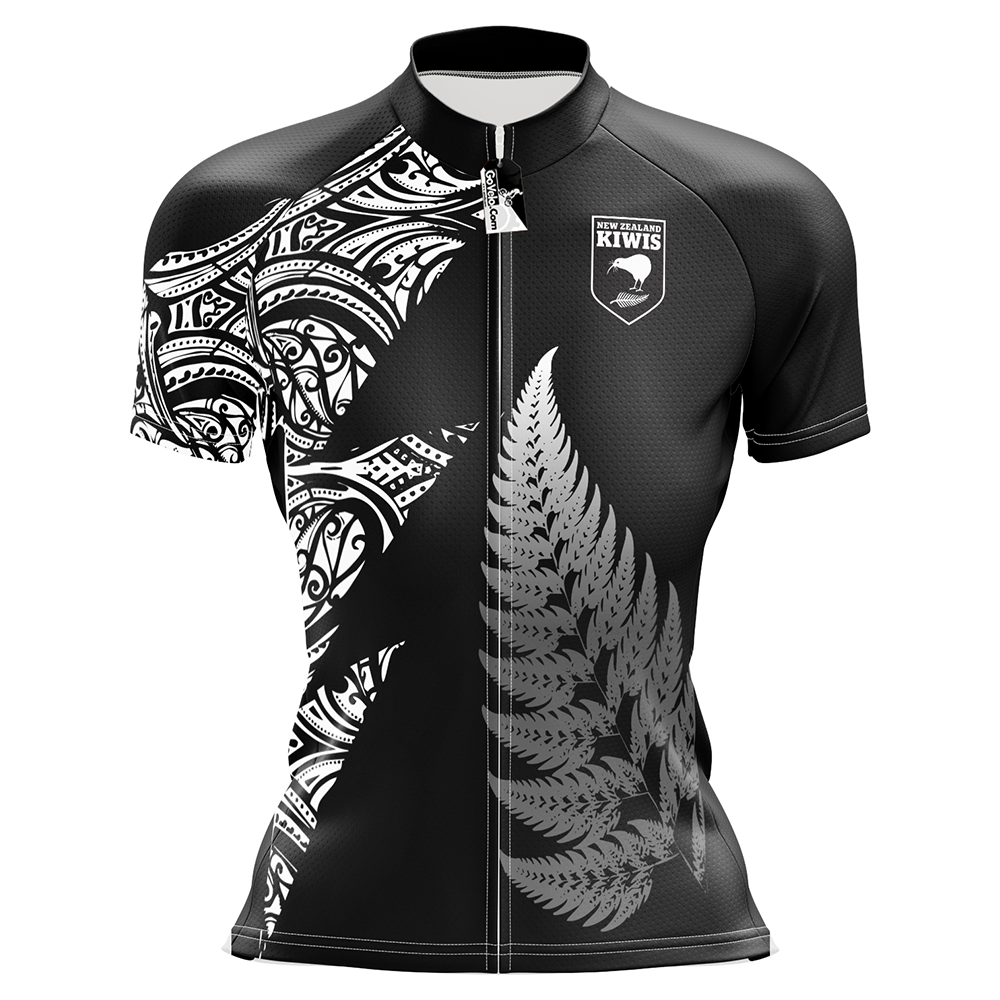 New Zealand Black Short Sleeve Cycling Jersey