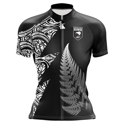 New Zealand Black Short Sleeve Cycling Jersey