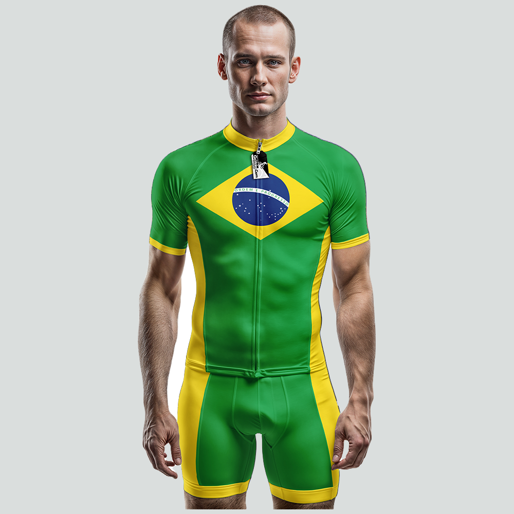 Brasilien Kurzarm-Radtrikot