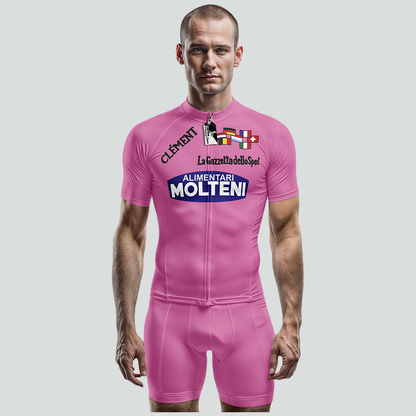 Molteni Pink Retro Short Sleeve Cycling Jersey