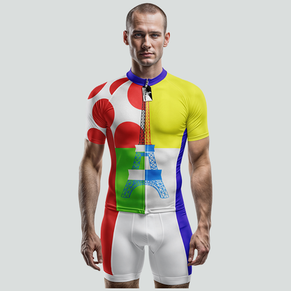 Tour de France Leaders KOM Sprinters Retro Radtrikot Kurzarm