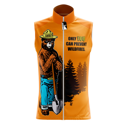 Maglia da ciclismo senza maniche retrò Smokey Bear