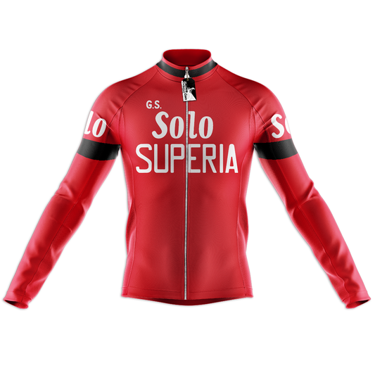 Retro Solo Superia Vintage Langarm-Radtrikot