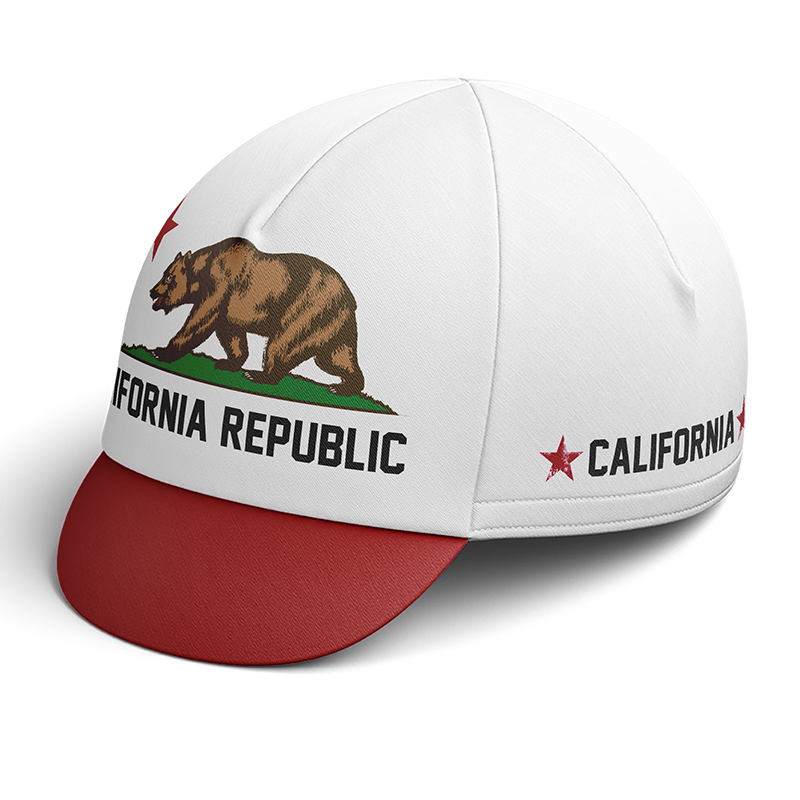 California Republic White Cycling Cap