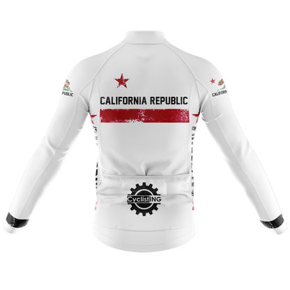 California Republic White Long Sleeve Cycling Jersey