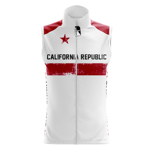 California Republic White Sleeveless Cycling Jersey