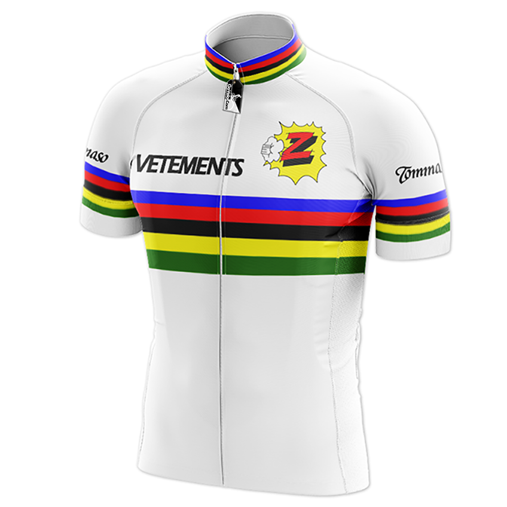 Retro White Team Z Vetements Cycling Jersey Short Sleeve