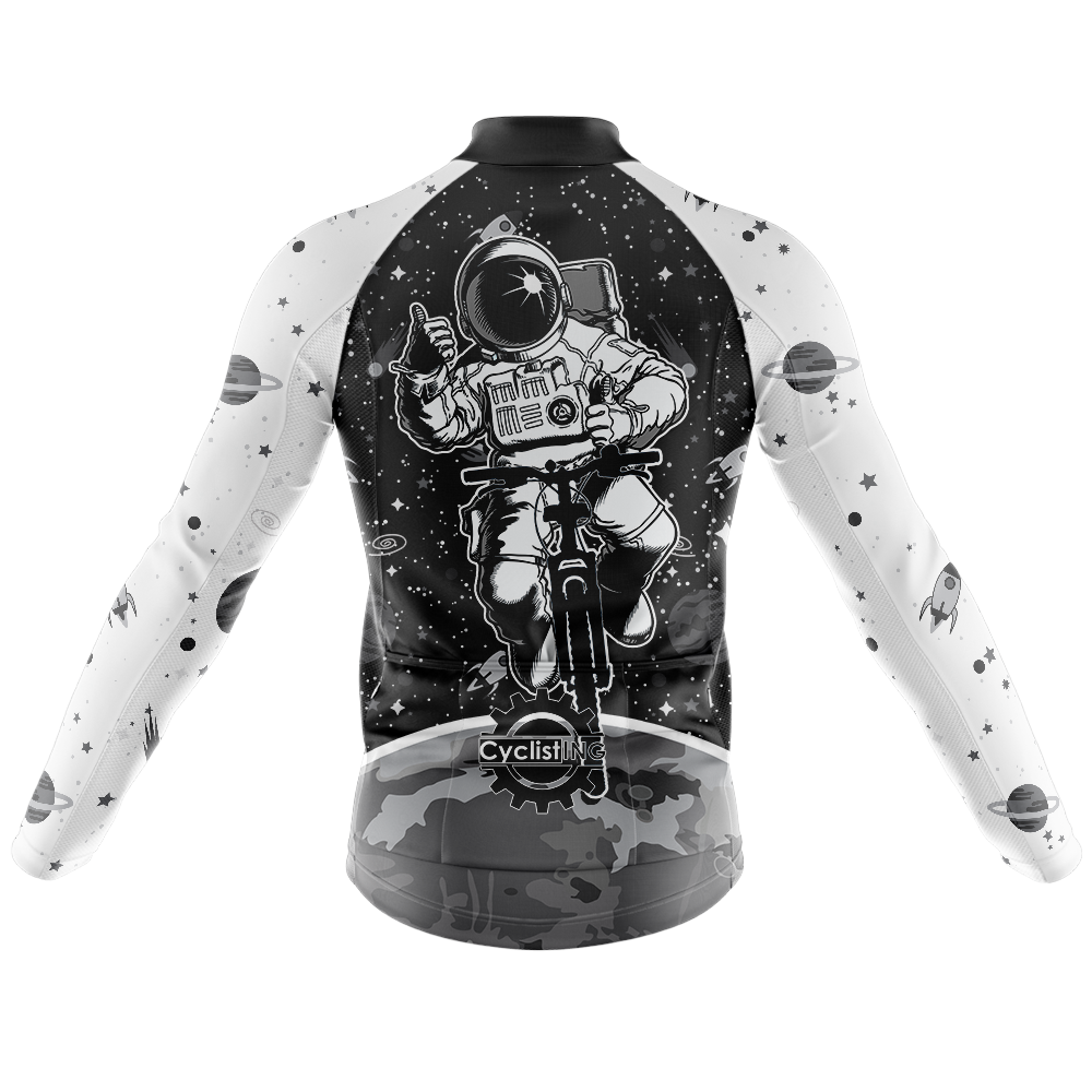 Space White Long Sleeve Cycling Jersey