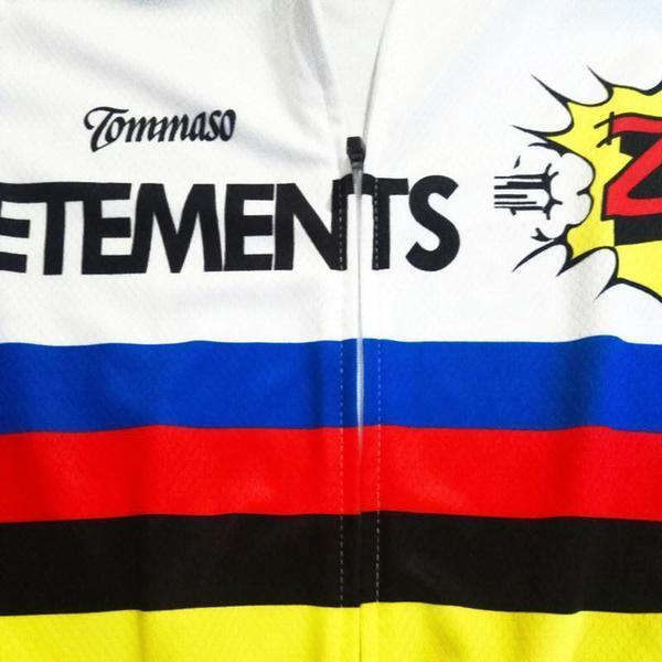 Maglia da ciclismo Retro White Team Z Vetements manica corta