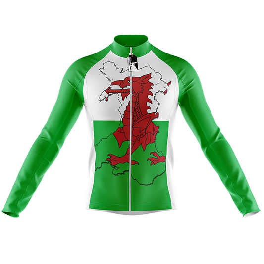 Wales Langarm-Radtrikot