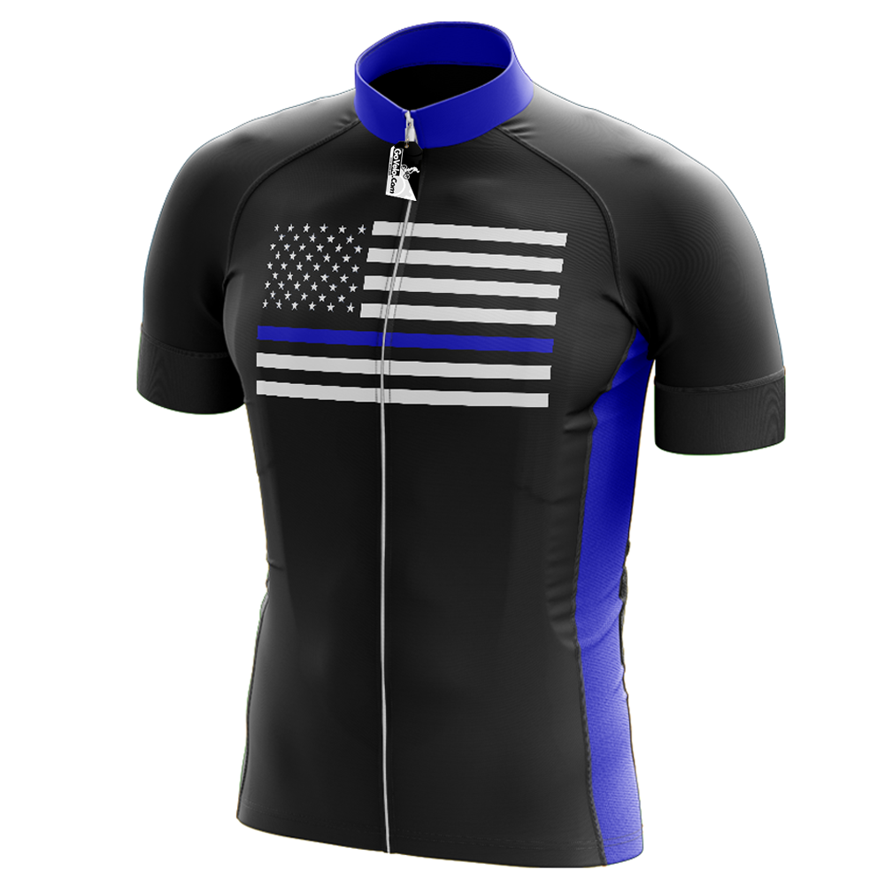 Blue American Flag Cycling Jersey