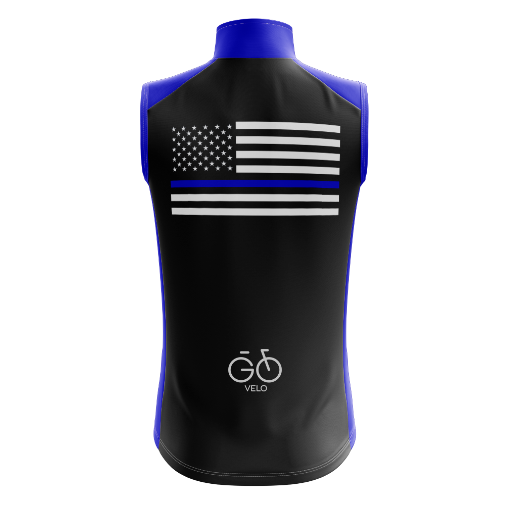 Blue American Sleeveless Cycling Jersey