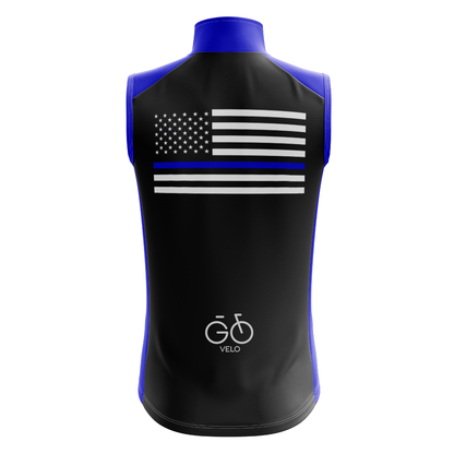 Blue American Sleeveless Cycling Jersey