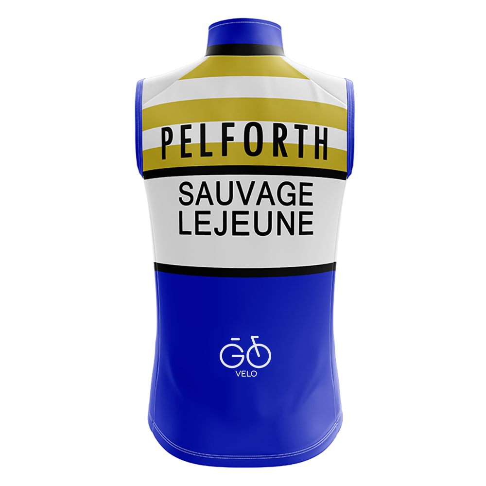 Maglia da ciclismo retrò Pelforth Sauvage Lejeune senza maniche