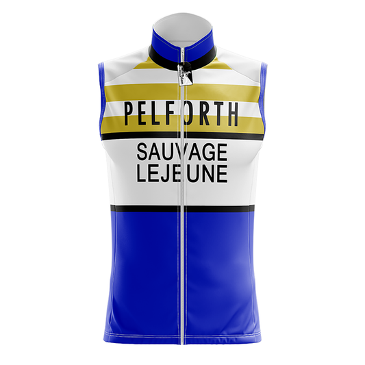 Maglia da ciclismo retrò Pelforth Sauvage Lejeune senza maniche