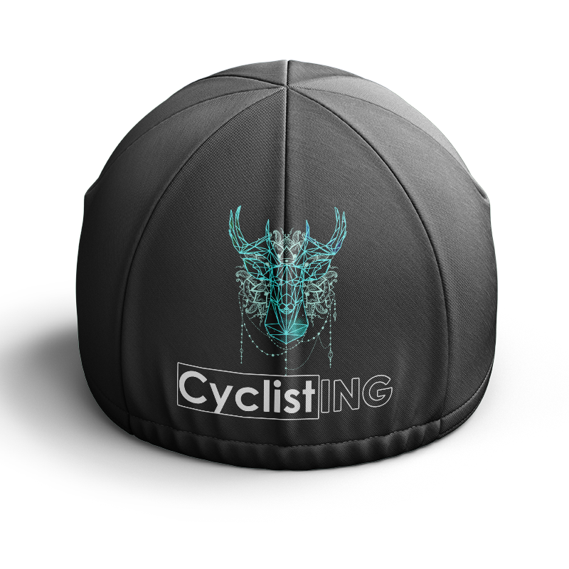 Cappellino da ciclismo con cervo geometrico