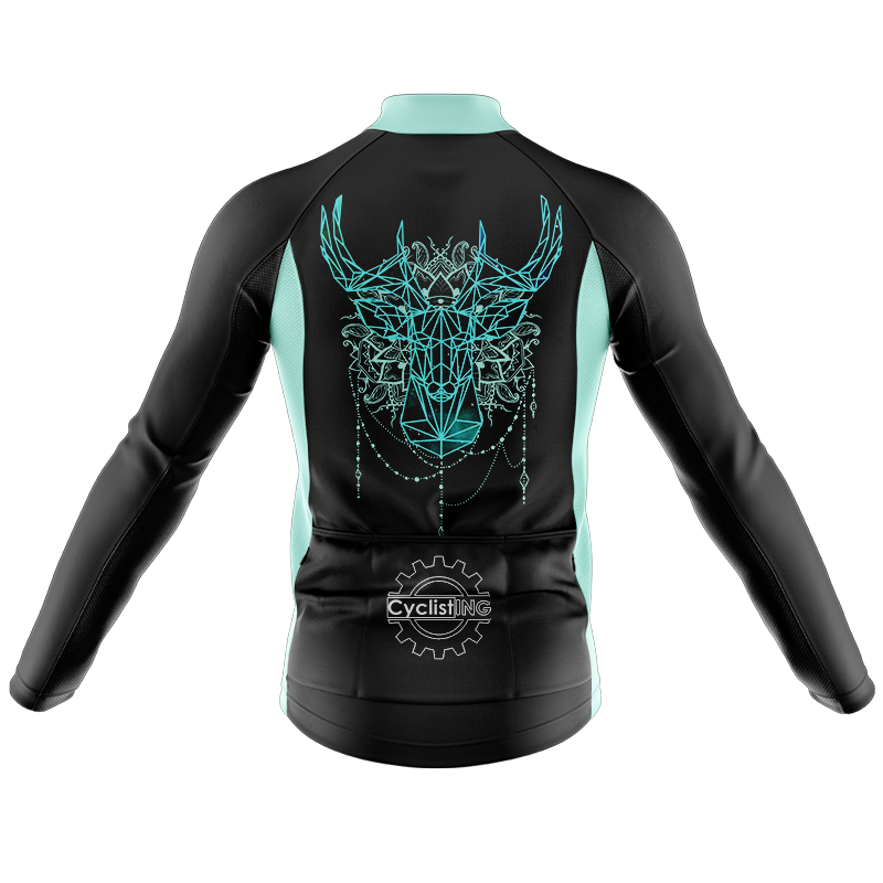 Maglia da ciclismo manica lunga geometrica cervo