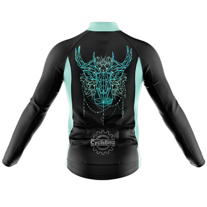 Maglia da ciclismo manica lunga geometrica cervo