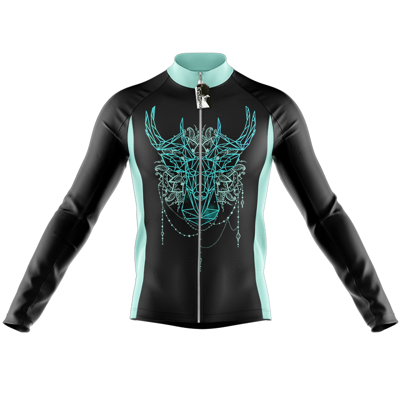 Maglia da ciclismo manica lunga geometrica cervo