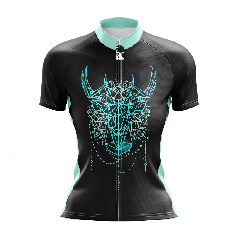 Maglia da ciclismo manica corta geometrica cervo