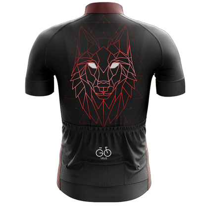 Geometric Wolf Short Sleeve Cycling Jersey