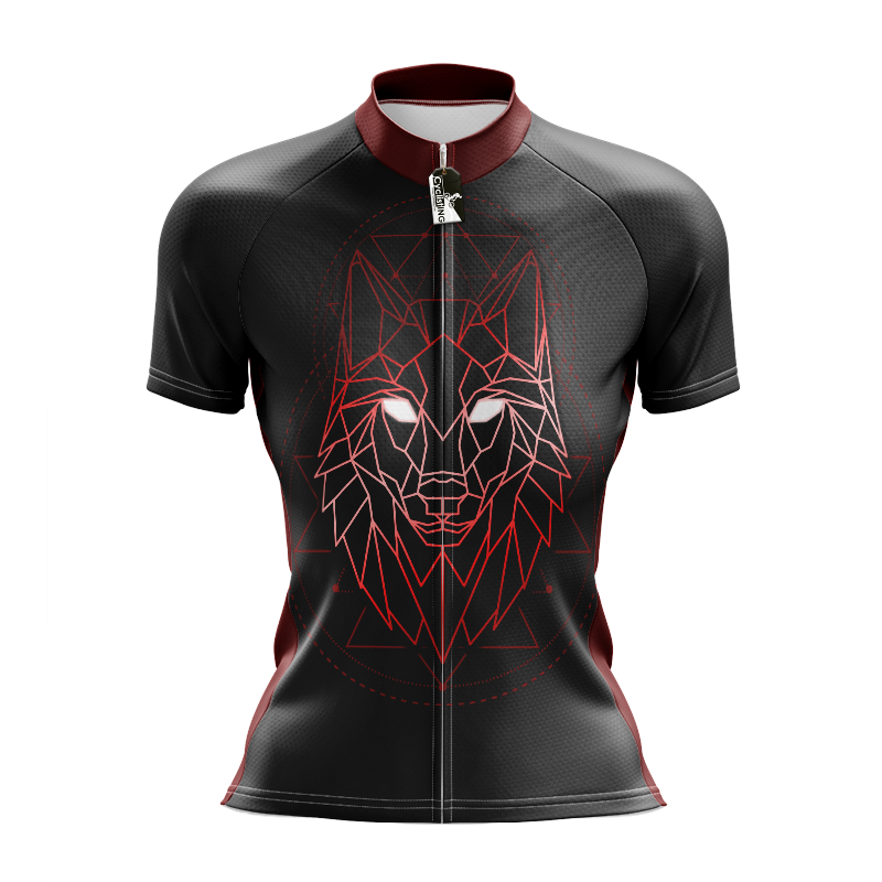 Maglia da ciclismo manica corta geometrica Wolf