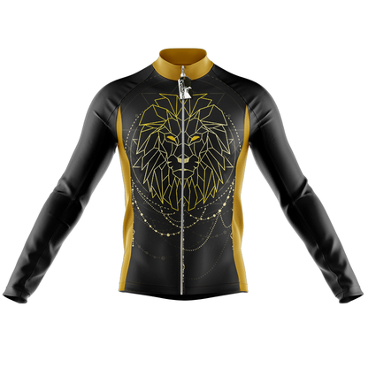 Maglia da ciclismo a maniche lunghe con leone geometrico