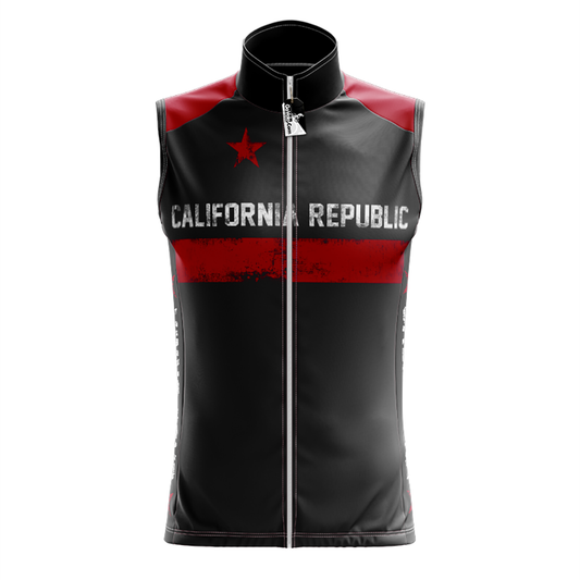 Maglia da ciclismo senza maniche nera California Republic