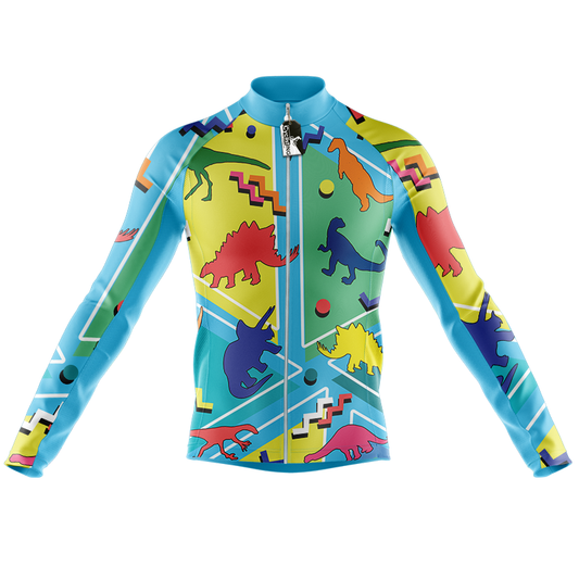 Maglia da ciclismo a manica lunga dinosauro