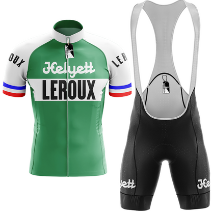 Retro Helyett Leroux Pro Cycling Kit with Free Cap