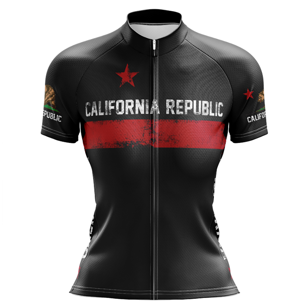 Maglia da ciclismo a maniche corte nera California Republic