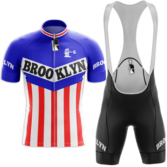 Retro Brooklyn Blue Cycling Kit with Free Cap