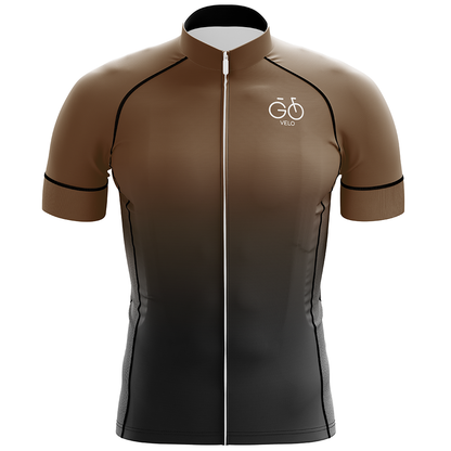 Maglia ciclismo marrone manica corta