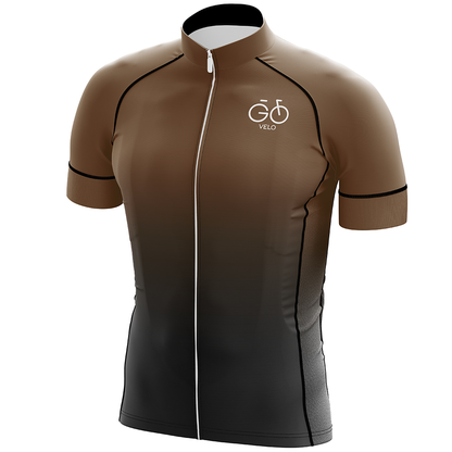 Maglia ciclismo marrone manica corta