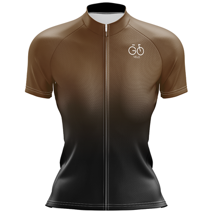 Maglia ciclismo marrone manica corta