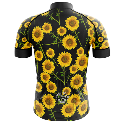 Maglia da ciclismo a manica corta girasole